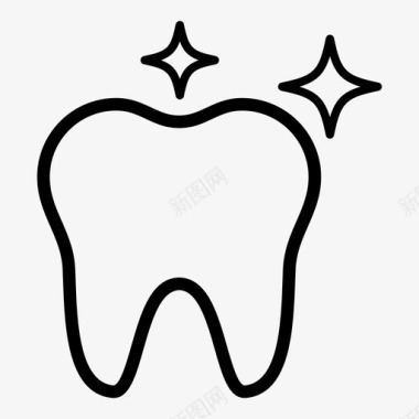闪亮牙齿清洁牙齿牙医图标图标