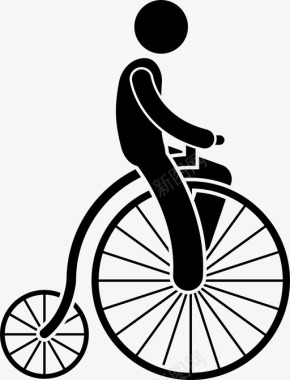 自行车链条PennyFerting自行车古典图标图标