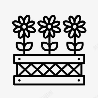 花盆雏菊花坛图标图标