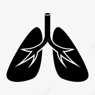 烟肺肺空气解剖学图标图标