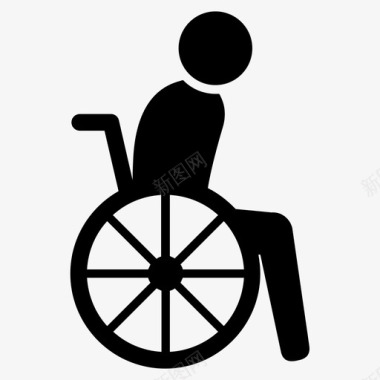 轮椅老人残疾人图标图标