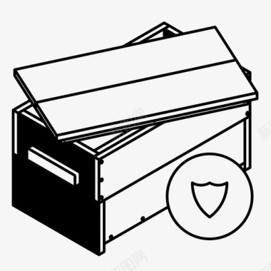 装运工具箱交货订单安全图标图标