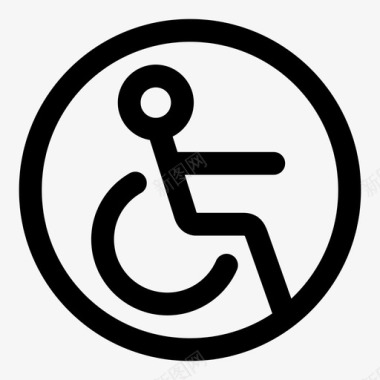 残疾标志无障碍残疾人图标图标
