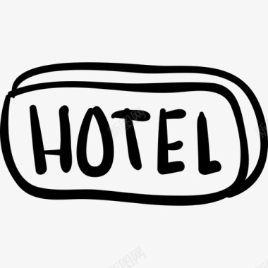 酒店手绘圆形矩形信号商务手绘酒店图标图标