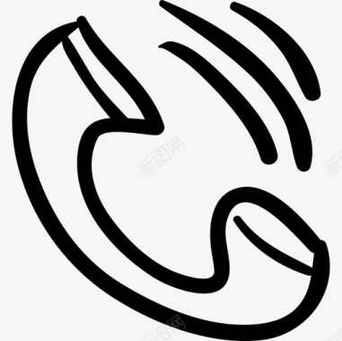 手机耳廓手绘铃声工具轮廓界面手绘酒店图标图标
