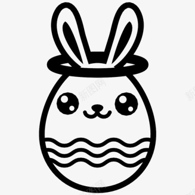 复活节彩蛋兔子光环图标图标