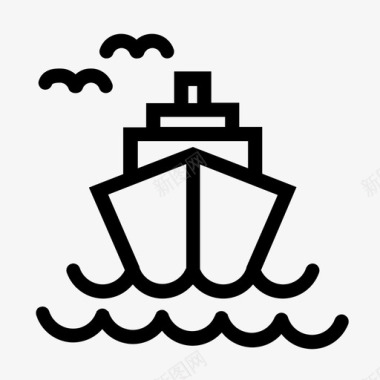 运输船舶交货物流图标图标