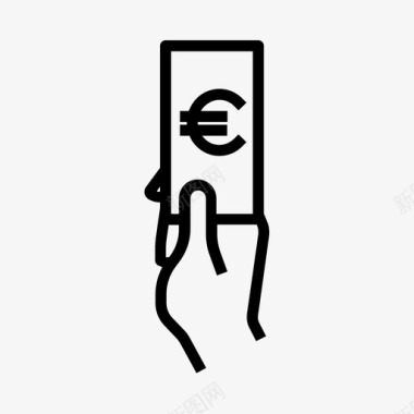 欧元支付现金付款人图标图标