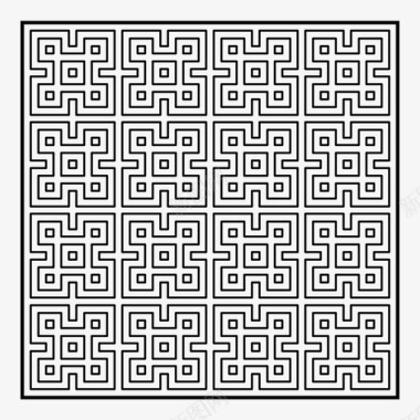 矢量斜线纹理素材图案阿拉伯瓷砖中国几何图标图标