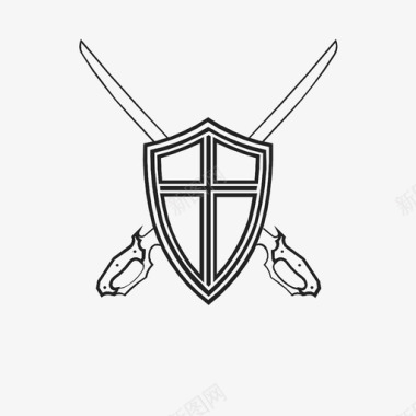 刀盾防御剑图标图标