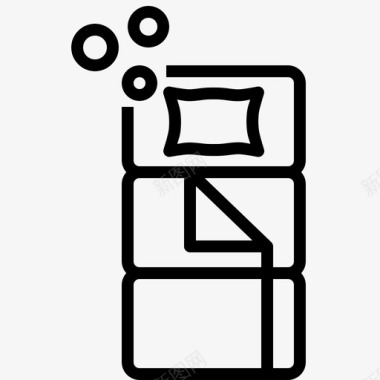 睡袋床野营图标图标