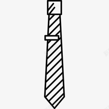 条纹领带时尚衣服笔触图标图标