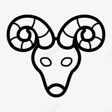 白羊座动物头图标图标