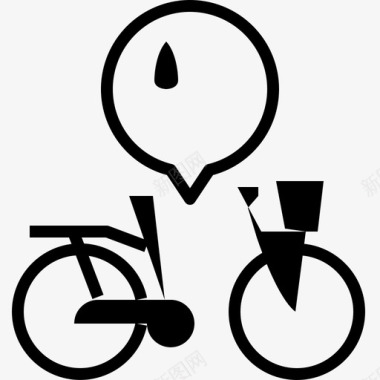 女士自行车之旅自行车景观图标图标
