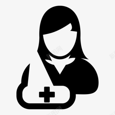 女性护士患者绷带女性图标图标