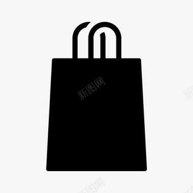 购物袋纸杂三字形图标图标