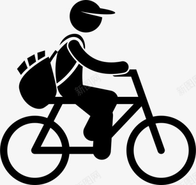 自行车链条报童自行车送货图标图标