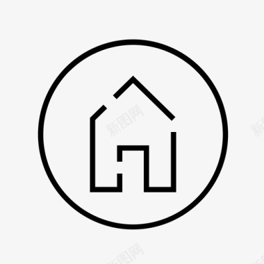 圆形UI房子建筑主页图标图标