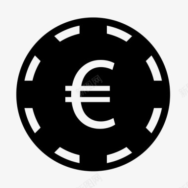 欧元硬币货币欧洲图标图标