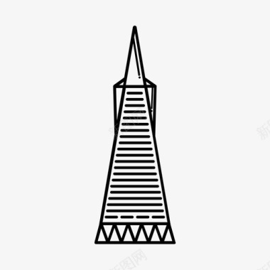 跨美洲金字塔中心大厦加利福尼亚图标图标