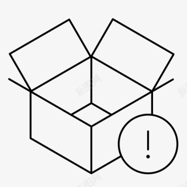 纸箱子矢量移动箱子警报注意图标图标