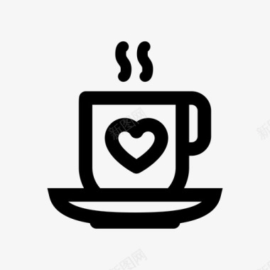 咖啡之爱2月14日心图标图标