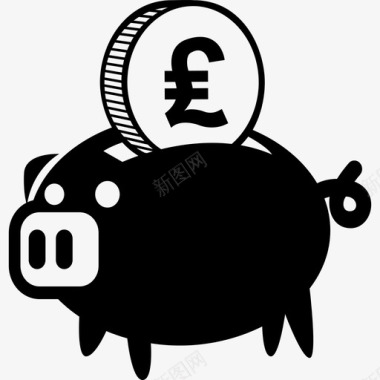 英镑储蓄罐经济图标图标