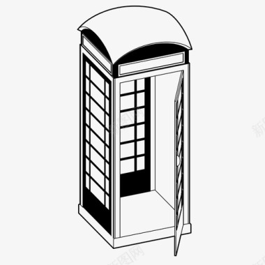 电话亭英国伦敦图标图标
