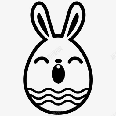 兔子复活节彩蛋兔子睡觉图标图标