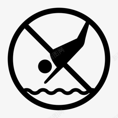乐高禁止跳水跳水禁止游泳图标图标