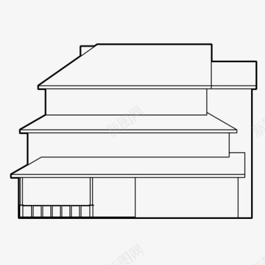 树墩房屋房子建筑家庭住宅图标图标