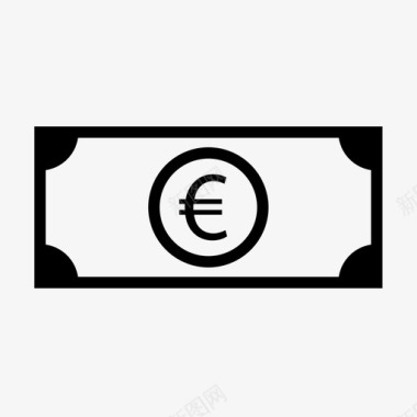 欧元纸币现金金融图标图标
