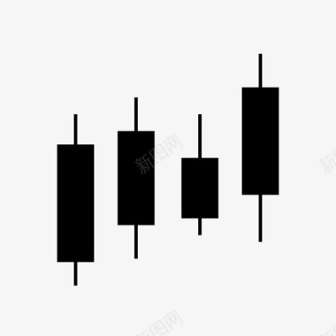 烛台上升条形图金融交易图标图标