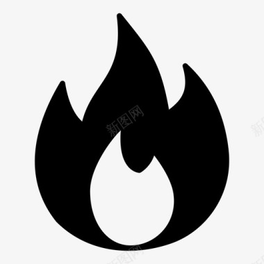 着火燃烧的火焰危险图标图标