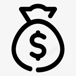 零用钱钱袋现金零用钱图标高清图片