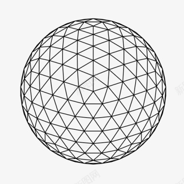六边形测地线球建筑球图标图标