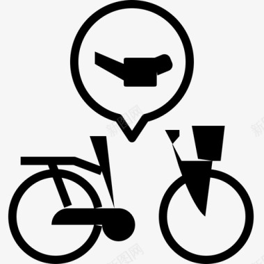 女士自行车服务城市自行车润滑油图标图标