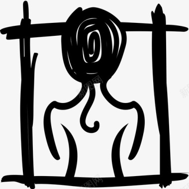 瑜伽女孩监狱自由心灵图标图标