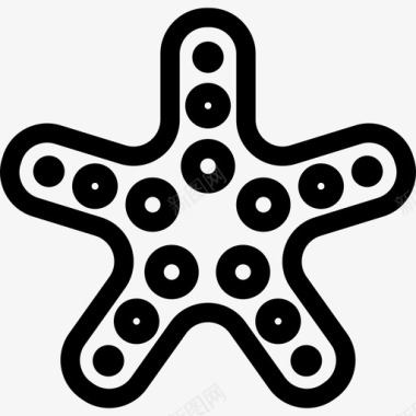 海星五角轮廓星动物有趣的动物图标图标