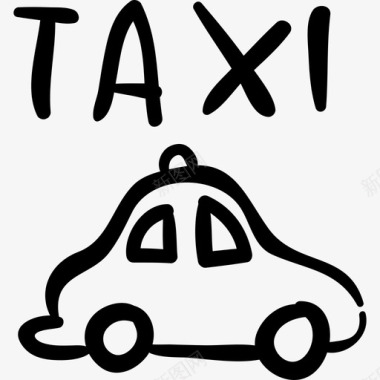 出租车手拉车运输工具手拉运输工具图标图标