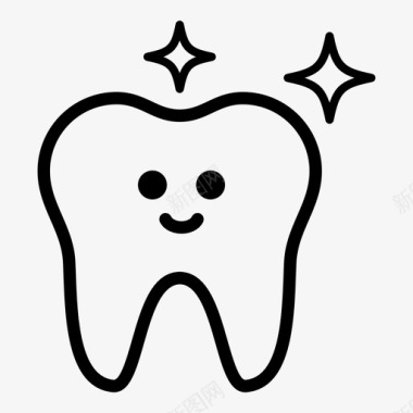 闪亮牙齿牙医预防图标图标