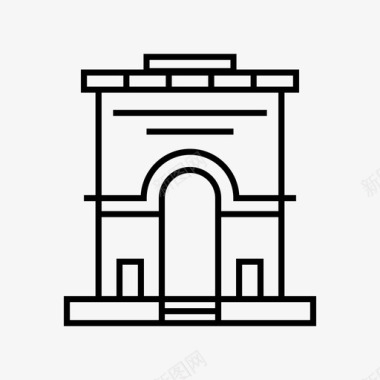 拱门砖头建造图标图标