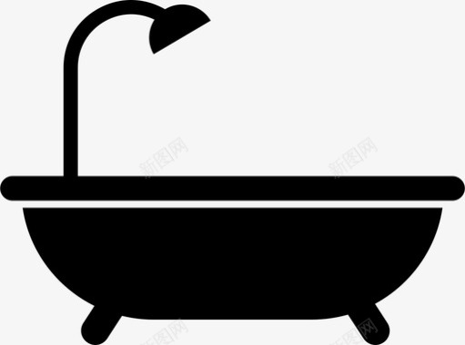 浴缸淋浴图标图标
