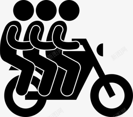 骑摩托车的违法的乘客图标图标