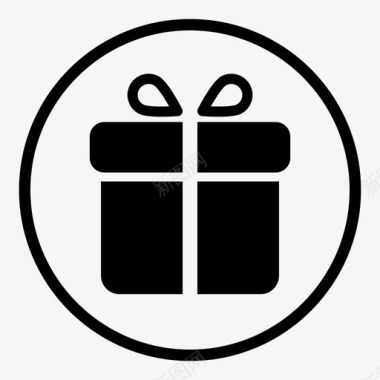 礼品包装礼品盒圣诞礼品按钮图标图标