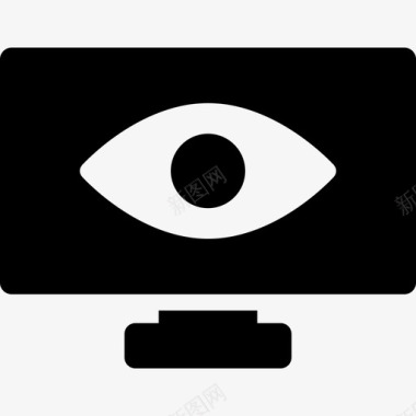 监视器屏幕上的眼睛计算机管理用户界面图标图标