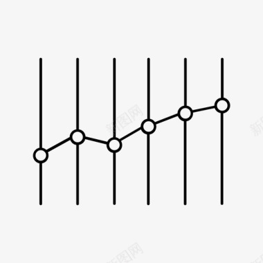 线形图增长趋势图标图标