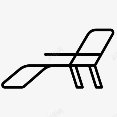 躺椅沙滩椅度假图标图标