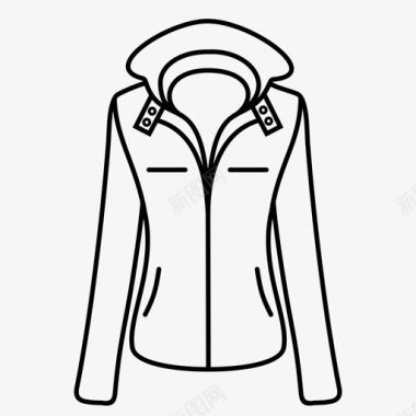 女式外套夹克口袋图标图标