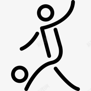 踢足球运动体育标志的人图标图标